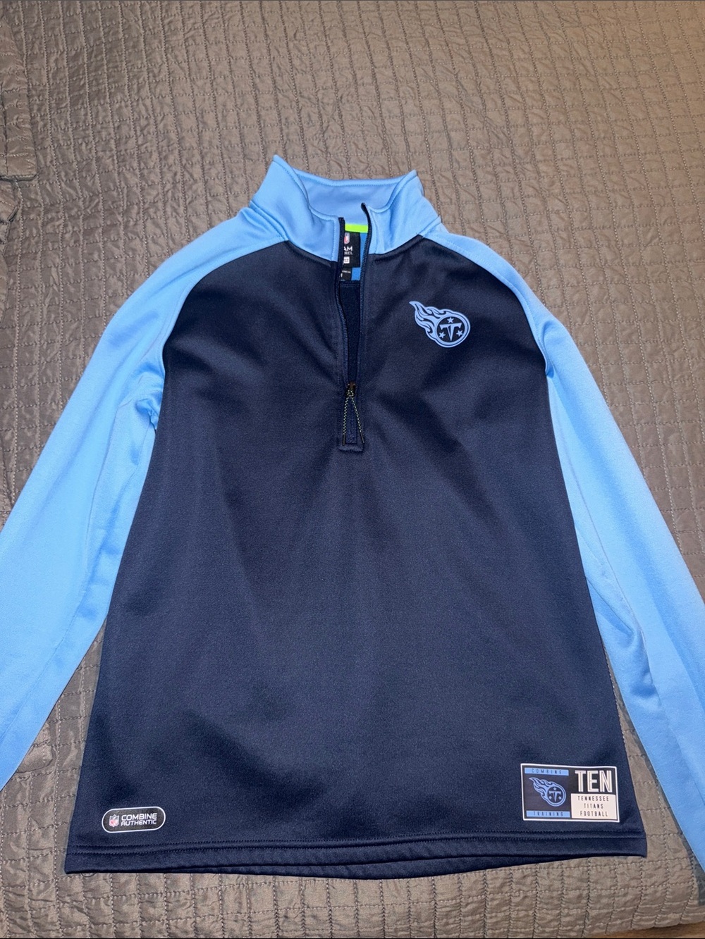 Tennessee Titans New Era NFL Team Apparel Navy & Light Blue Quarter Zip Pullover